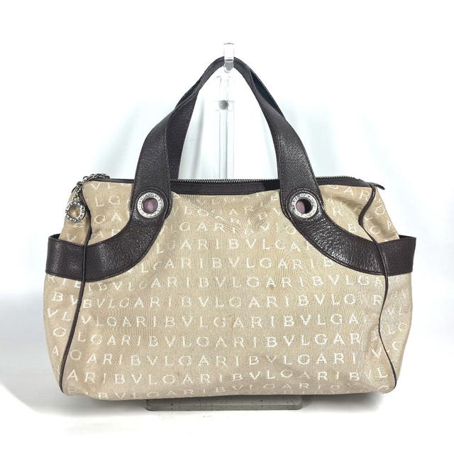 Bvlgari BVLGARI Logo mania Bag Hand Bag Shoulder Bag Leather/Canvas Beige/Dark brown - view 3