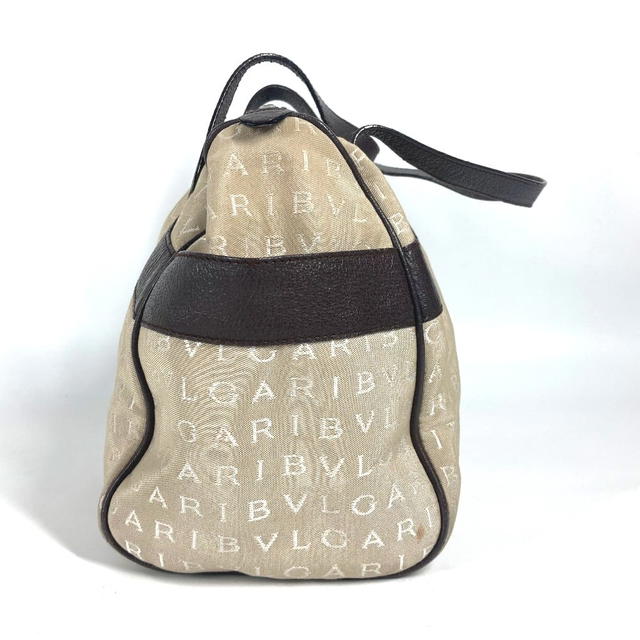 Bvlgari BVLGARI Logo mania Bag Hand Bag Shoulder Bag Leather/Canvas Beige/Dark brown - view 4