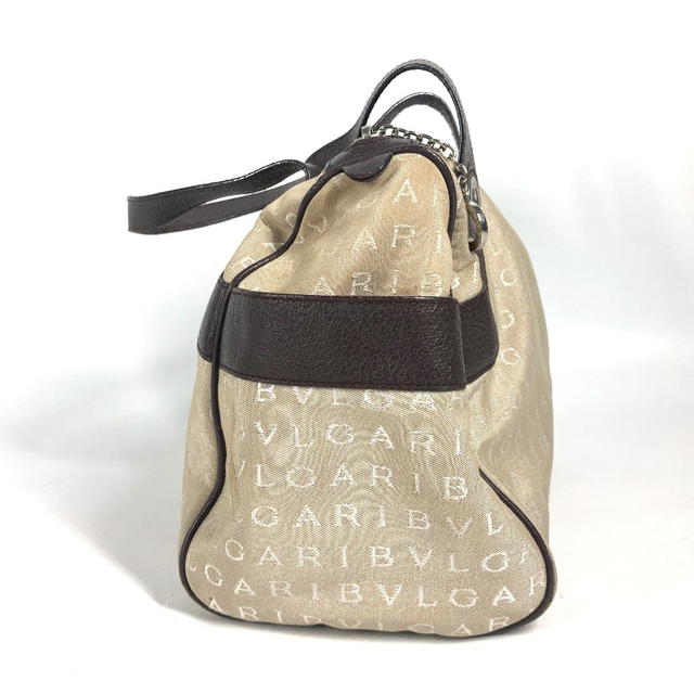 Bvlgari BVLGARI Logo mania Bag Hand Bag Shoulder Bag Leather/Canvas Beige/Dark brown - view 5
