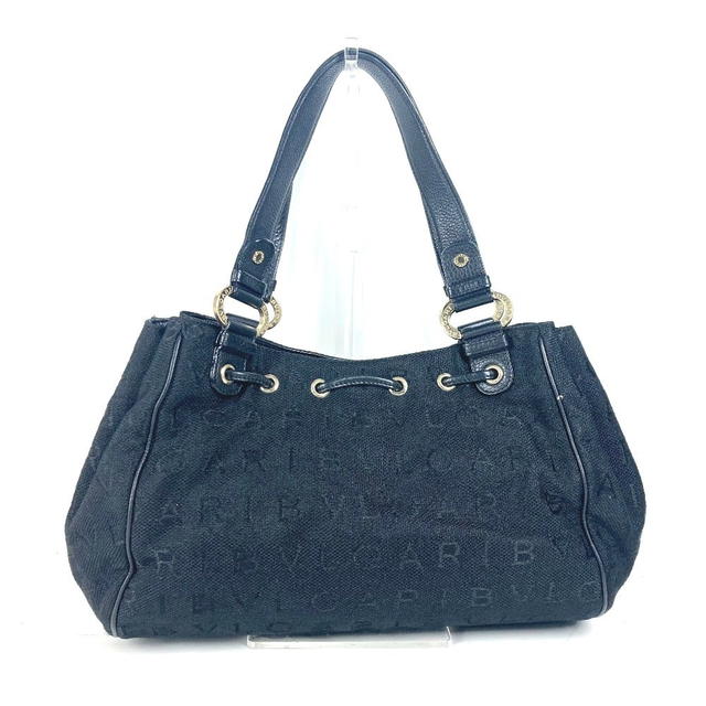Bvlgari BVLGARI Logo mania Bag Shoulder Bag Tote Bag Leather/Canvas Black/GoldHardware - view 3