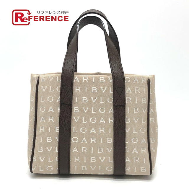 Bvlgari BVLGARI Logo mania Tote Bag Hand Bag Canvas/Leather Beige - view 1