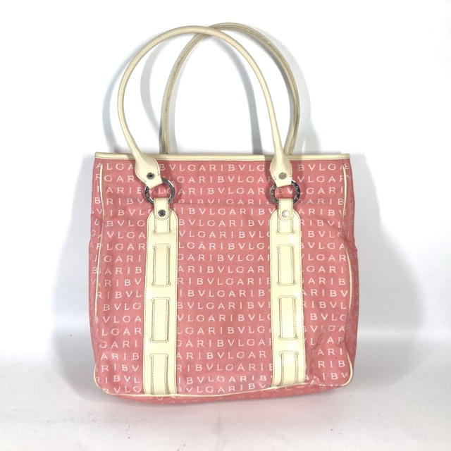 Bvlgari BVLGARI Logo mania Vertical Tote Bag Shoulder Bag Leather/Canvas pink/White - view 2