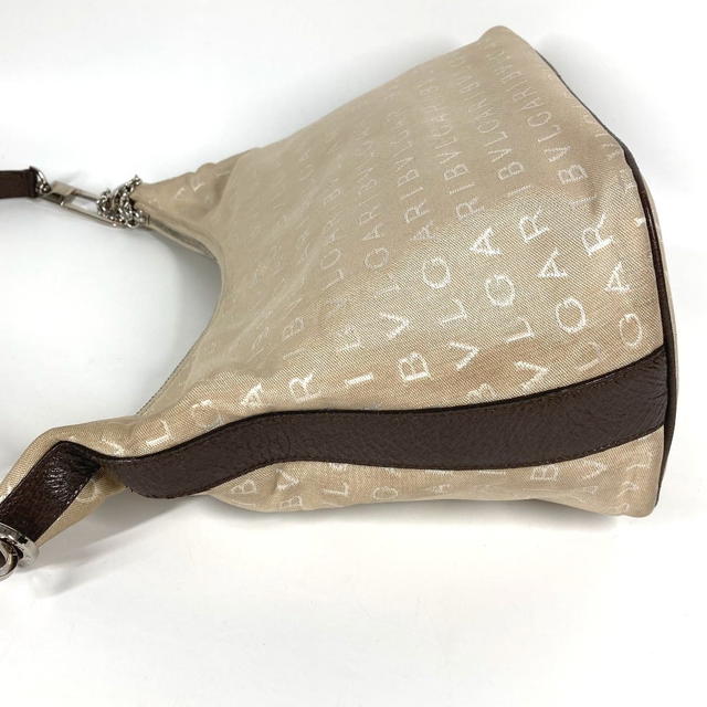 Bvlgari BVLGARI Logomania Bvlgari Bvlgari bag shawl Shoulder Bag Leather/Canvas Beige - view 3