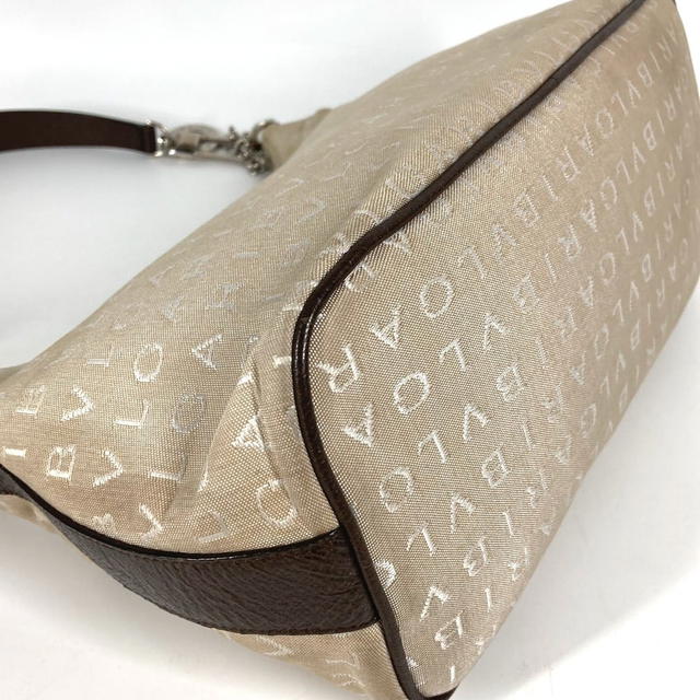 Bvlgari BVLGARI Logomania Bvlgari Bvlgari bag shawl Shoulder Bag Leather/Canvas Beige - view 4
