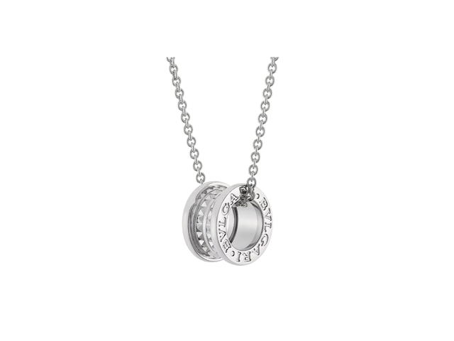 Bvlgari Bvlgari Save The Children Necklace In Sterling Silver With Circular Pendant Rock and Chain - view 1