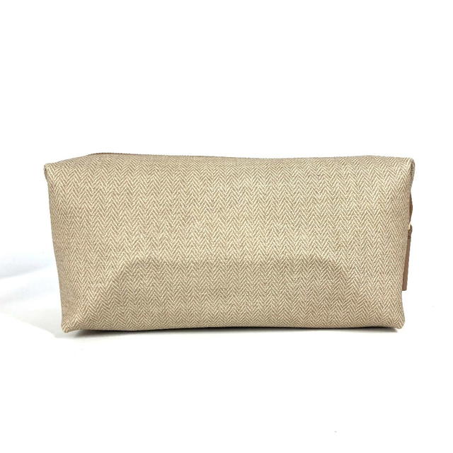 Bvlgari BVLGARI S.Bulgari logo Pouch Cluch Bag Leather/PVC Beige - view 3