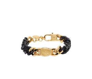 Buy Bvlgari Serpenti Forever Maxi Chain Bracelet In Gold-Plated Brass With Partial Black Enamel at Sasom – Authentic and Ready to Ship