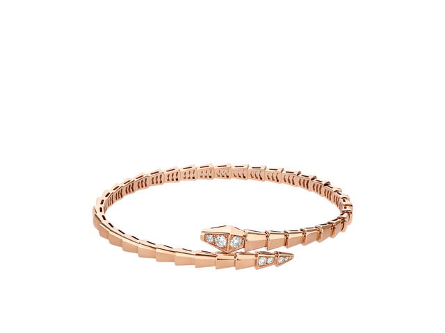 Bvlgari Bvlgari Serpenti Viper Bracelet In 18 Kt Rose Gold With Demi-Pavé Diamonds - view 1