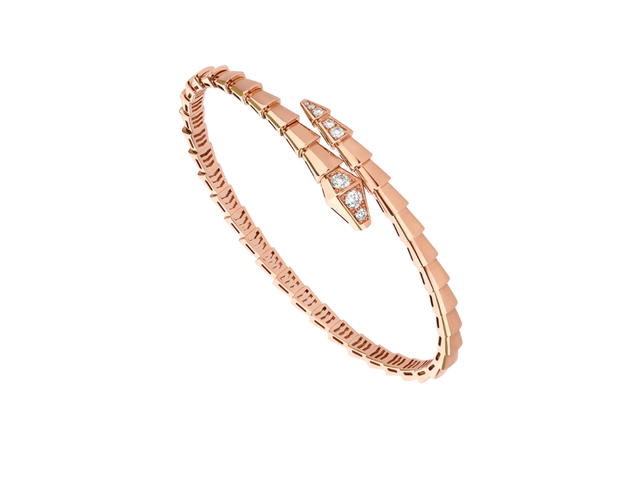 Bvlgari Bvlgari Serpenti Viper Bracelet In 18 Kt Rose Gold With Demi-Pavé Diamonds - view 2