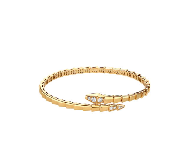 Bvlgari Bvlgari Serpenti Viper Bracelet In 18 Kt Yellow Gold With Demi-Pavé Diamonds - view 1