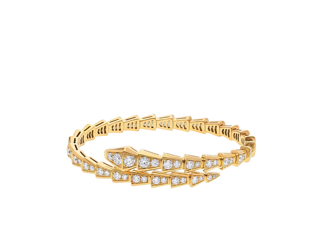 Bvlgari Bvlgari Serpenti Viper Bracelet In 18 Kt Yellow Gold With Pavé Diamonds