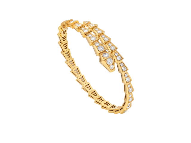 Bvlgari Bvlgari Serpenti Viper Bracelet In 18 Kt Yellow Gold With Pavé Diamonds - view 2