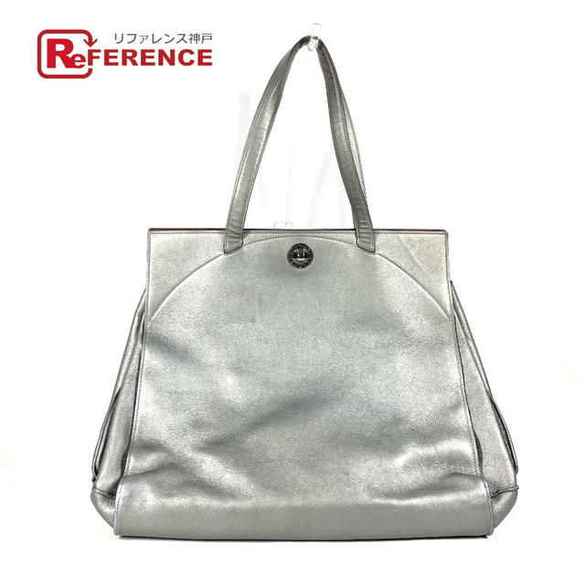 Bvlgari BVLGARI Shoulder Logo Turnlock Bag Shoulder Bag Tote Bag Leather Silver - view 1