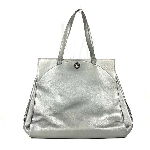 Bvlgari BVLGARI Shoulder Logo Turnlock Bag Shoulder Bag Tote Bag Leather Silver - view 2