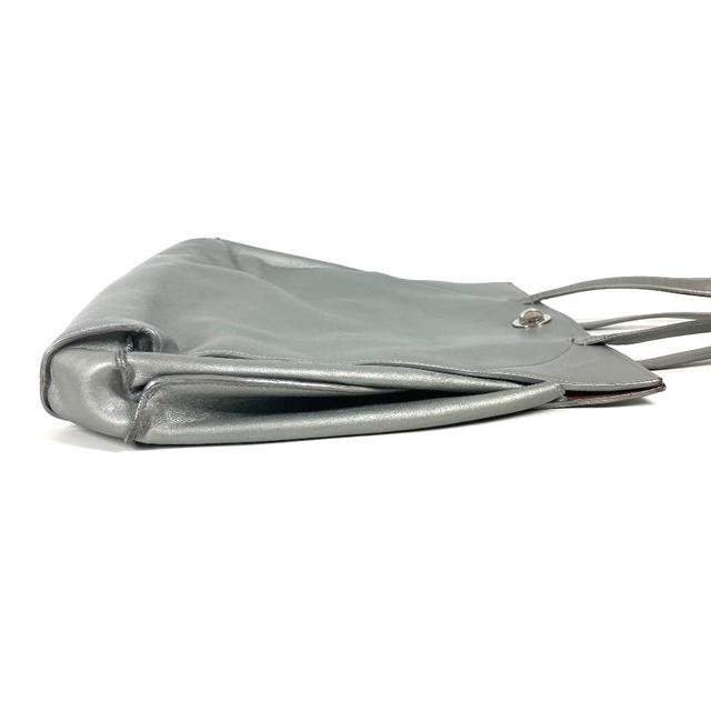 Bvlgari BVLGARI Shoulder Logo Turnlock Bag Shoulder Bag Tote Bag Leather Silver - view 4