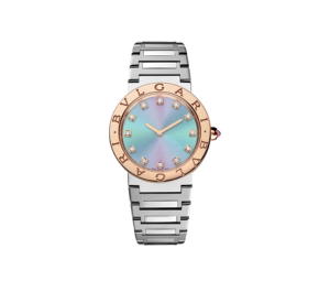 Buy Bvlgari x Lisa Limited Edition Watch 33 MM In Stainless Steel With 18 kt Rose Gold Bezel Engraved at Sasom – Authentic and Ready to Ship