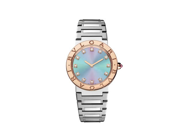 Bvlgari Bvlgari x Lisa Limited Edition Watch 33 MM In Stainless Steel With 18 kt Rose Gold Bezel Engraved - view 1