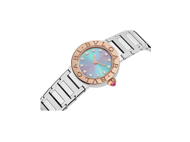 Bvlgari Bvlgari x Lisa Limited Edition Watch 23 MM In Stainless Steel With 18 kt Rose Gold Bezel Engraved - view 2