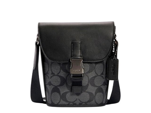 Coach Coach Track Small Flap Crossbody Charcoal Black - view 1