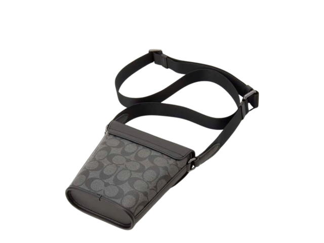 Coach Coach Track Small Flap Crossbody Charcoal Black - view 2
