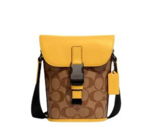 Buy Coach Track Small Flap Crossbody In Signature Canvas Gunmetal Khaki Honeycomb at Sasom – Authentic and Ready to Ship