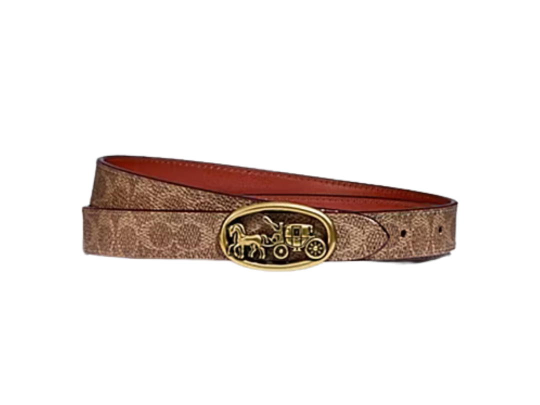Coach Coach Horse And Carriage Medallion Buckle Reversible Belt, 20mm