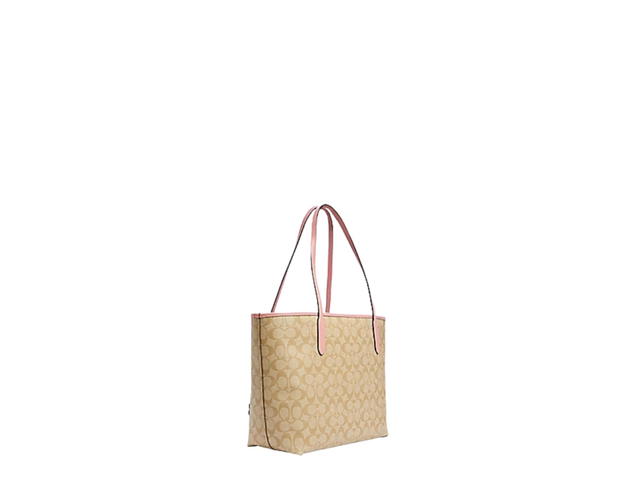 Coach Coach x Disney City Tote Signature Canvas with Patches Light Khaki Multi - view 2