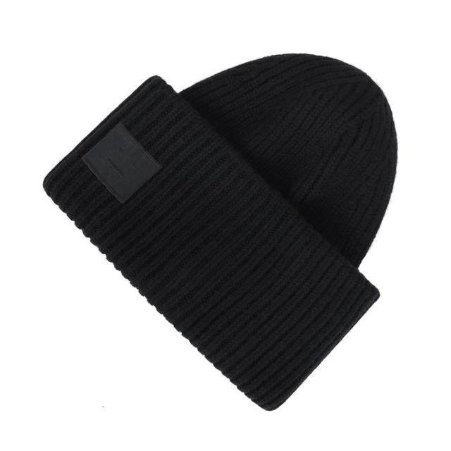 Acne Studios Acne Studios Large Face Logo Beanie - Black - view 2