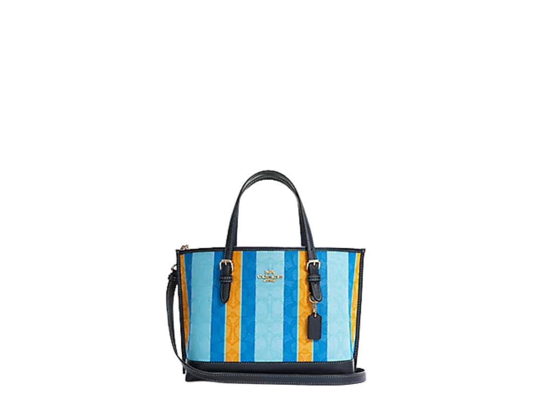 Coach Coach Mollie Tote 25 Blue Yellow