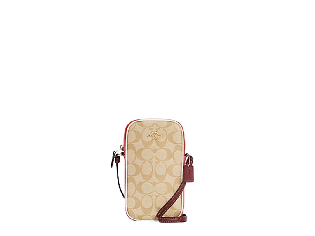 Coach Coach North South Zip Crossbody Confetti Pink Mango Multi
