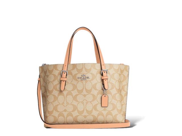 Coach Coach Mollie Tote 25 In Signature Canvas SV Light Khaki Faded Blush - view 1