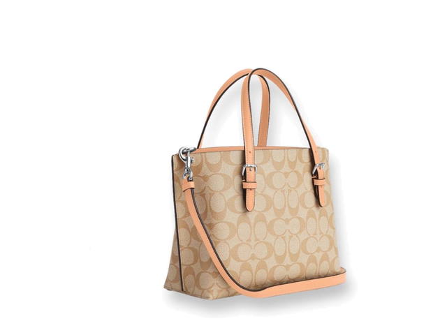 Coach Coach Mollie Tote 25 In Signature Canvas SV Light Khaki Faded Blush - view 2