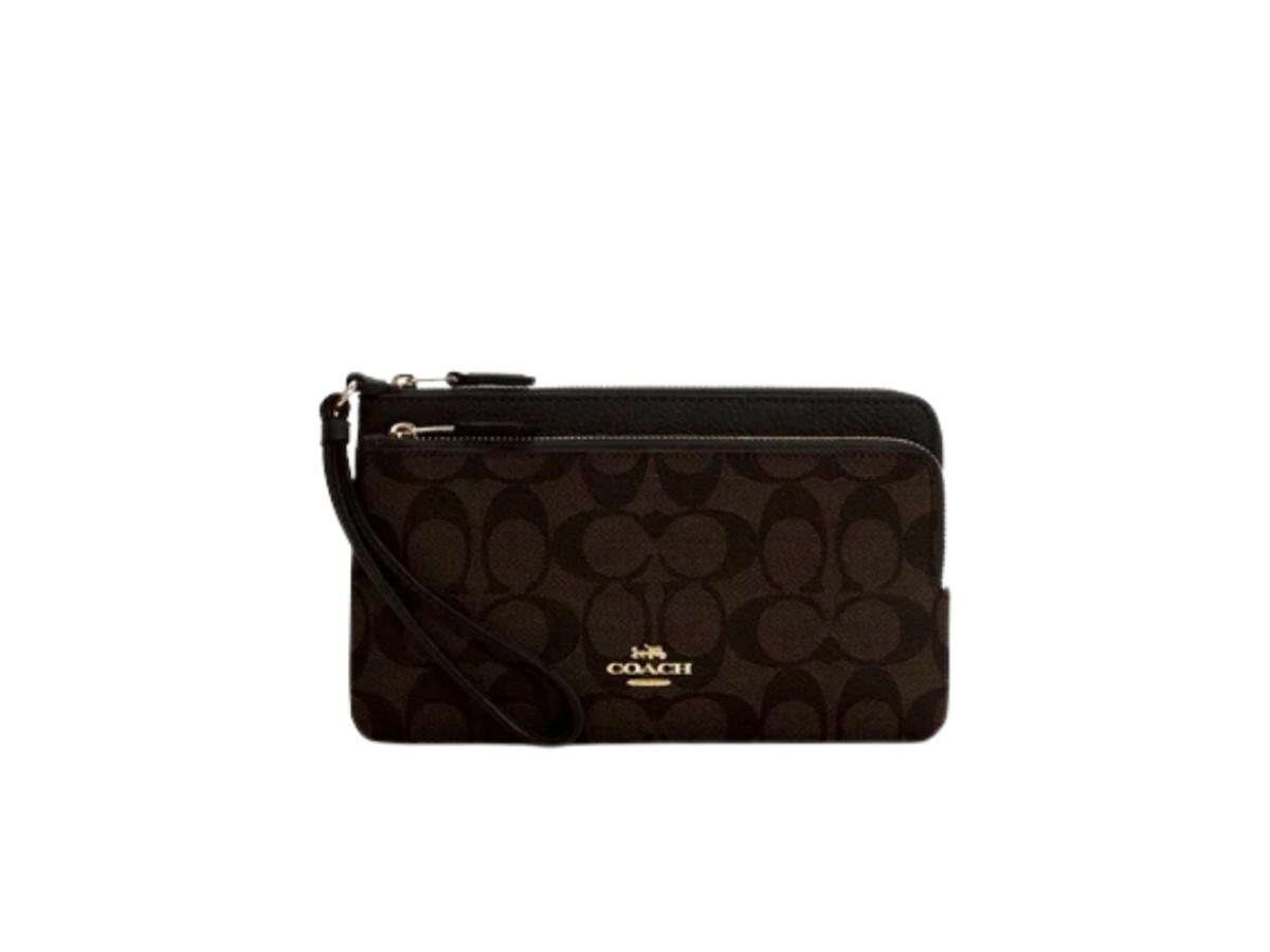 Coach Coach Double Zip Wallet Im Brown Black