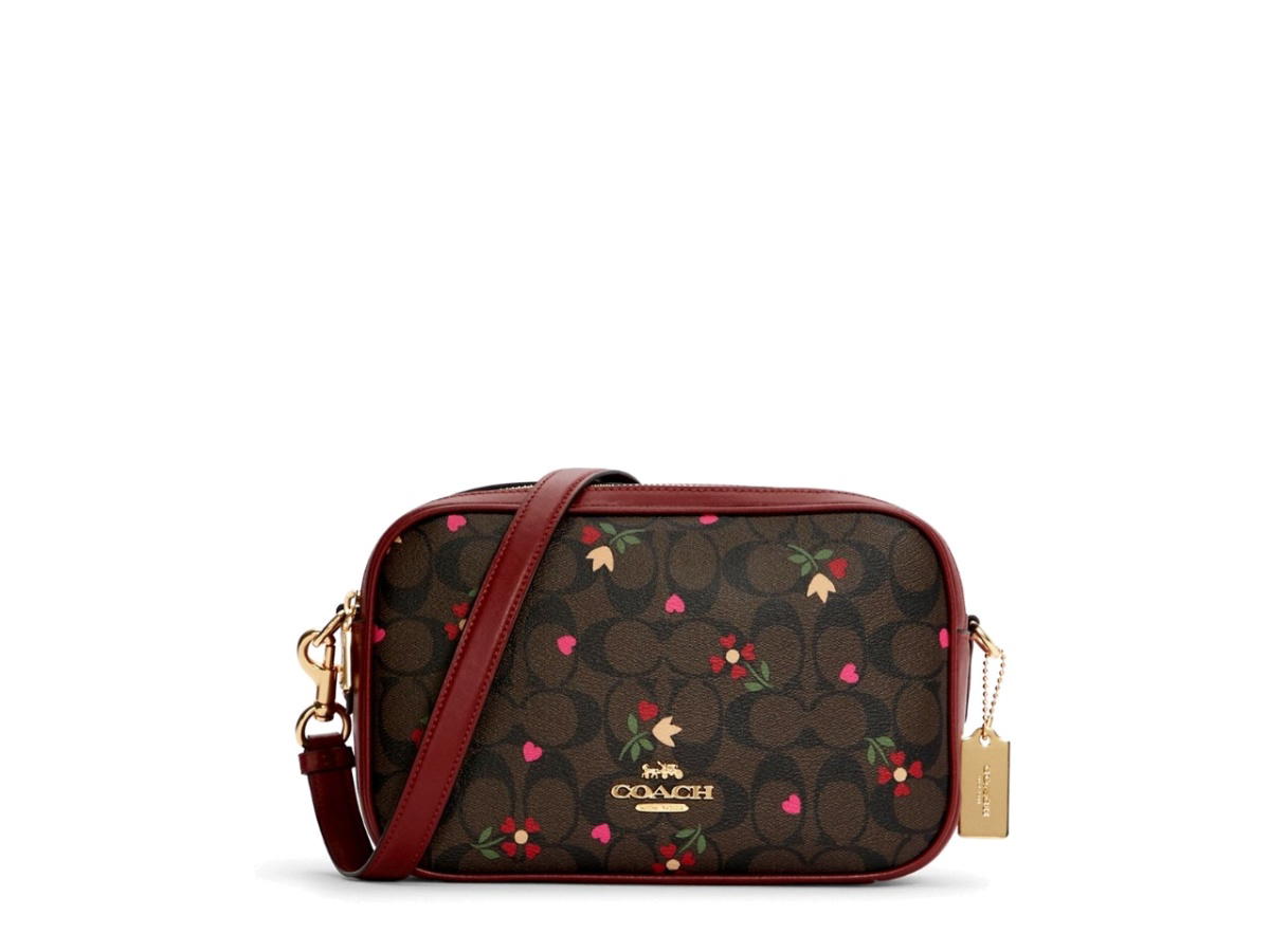 Coach Coach JES Crossbody x Heart Petal Print Signature Canvas Gold Brown Multi