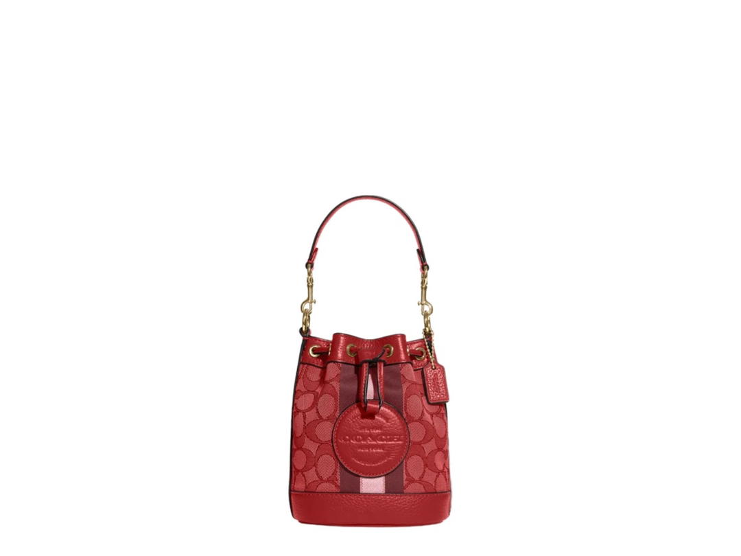 Coach Coach Mini Dempsey Bucket Bag Red Apple