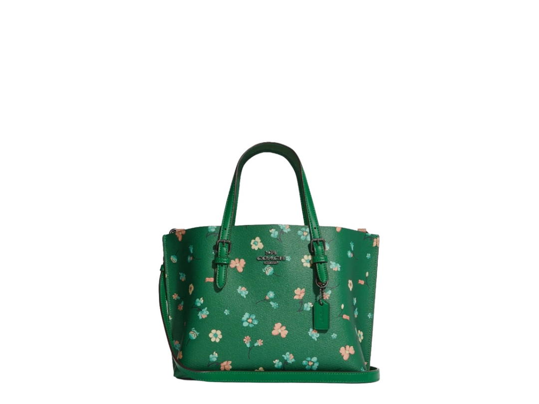 Coach Coach Mollie Tote Bag 25 With Mystical Floral Print Green