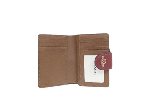 Coach Coach Medium Corner Zip Wallet In Signature Canvas With Wildflower Print Gold Khaki - view 4