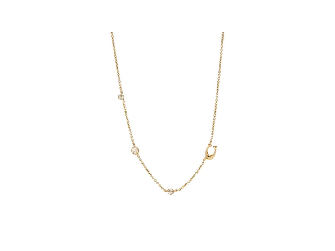Coach Coach Signature Crystal Necklace Gold