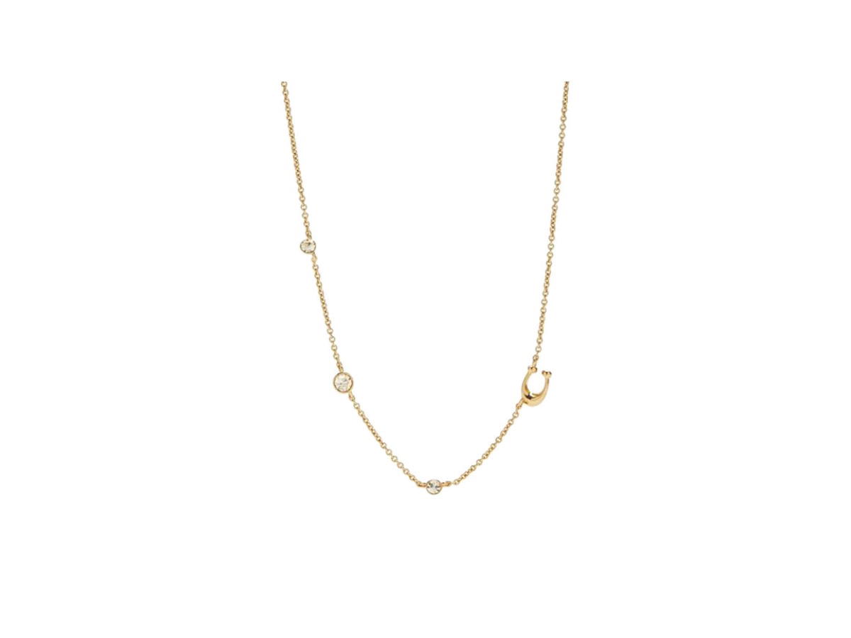 Coach Coach Signature Crystal Necklace Gold