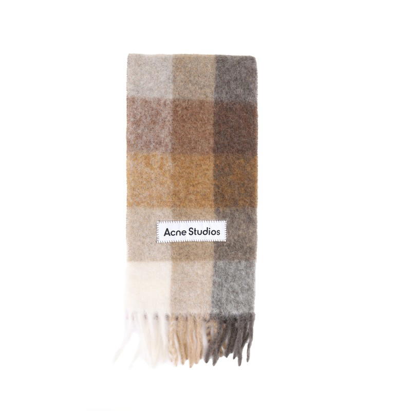 Acne Studios Acne Studios Knit Scarves - White/Beige/Brown