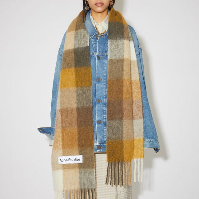 Acne Studios Acne Studios Knit Scarves - White/Beige/Brown - view 3