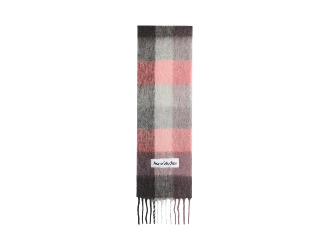 Acne Studios Acne Studios Vally Check Scarf Mauve Bright Pink Anthracite