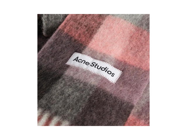 Acne Studios Acne Studios Vally Check Scarf Mauve Bright Pink Anthracite - view 2