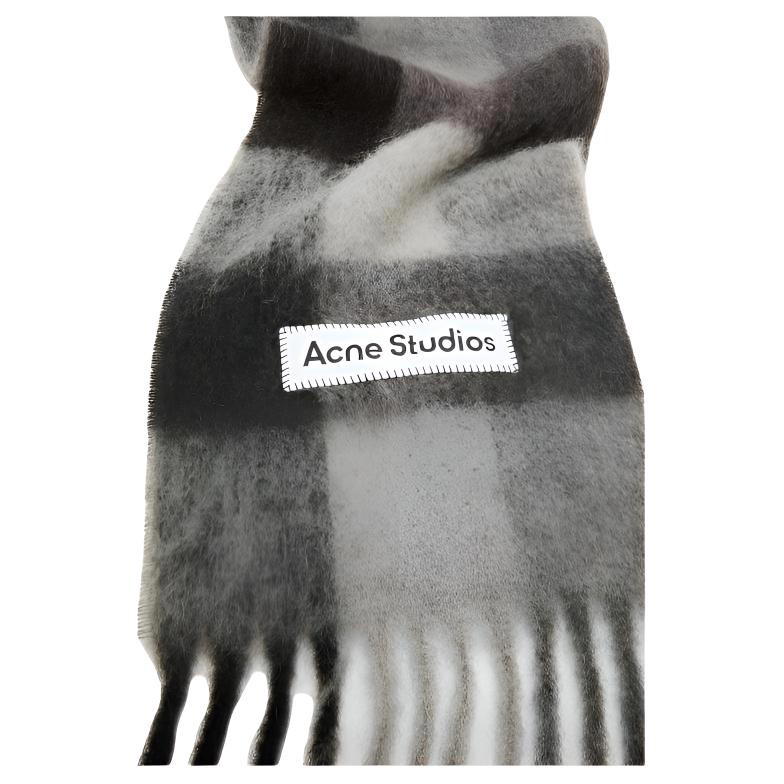 Acne Studios Acne Studios Checked Alpaca Scarf - Deep Black/Gray/Deep Gray