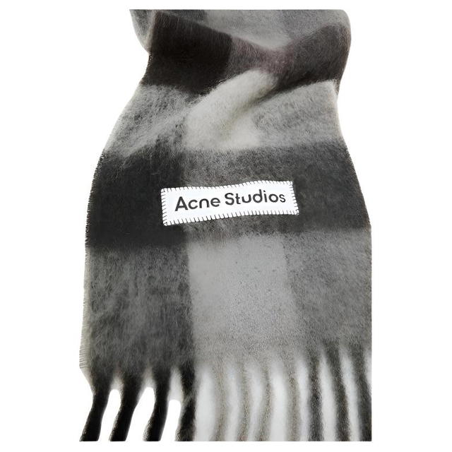 Acne Studios Acne Studios Checked Alpaca Scarf - Deep Black/Gray/Deep Gray - view 1
