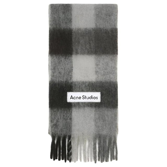 Acne Studios Acne Studios Checked Alpaca Scarf - Deep Black/Gray/Deep Gray - view 3