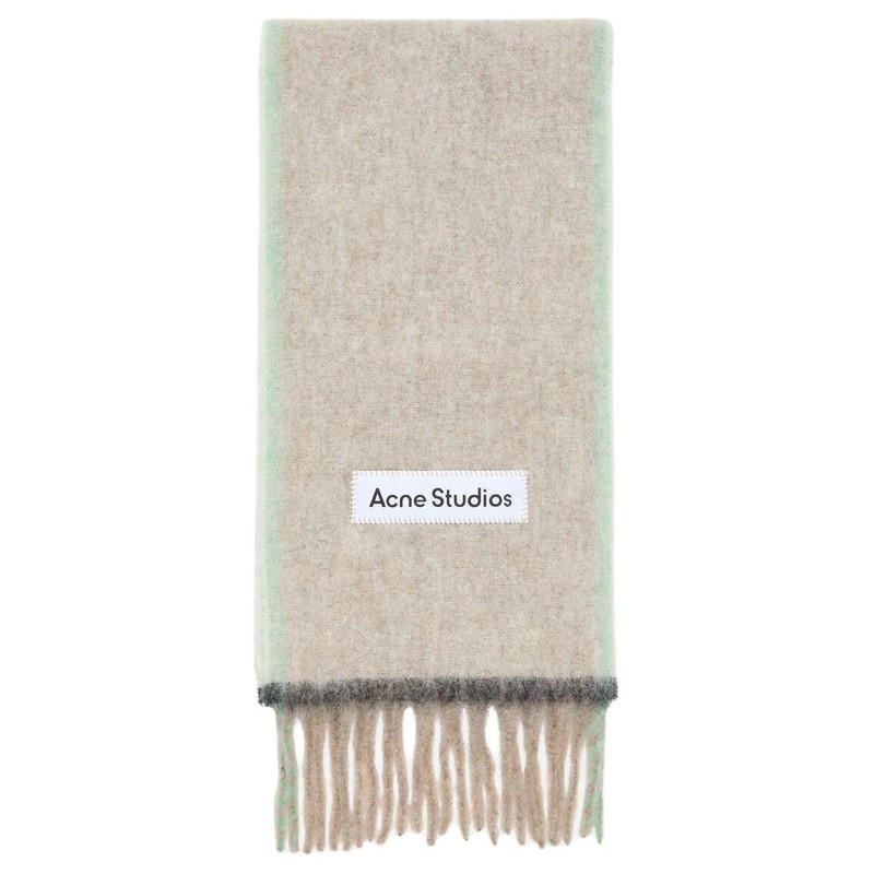 Acne Studios Acne Studios Logo Patch Scarf - Beige/Gray