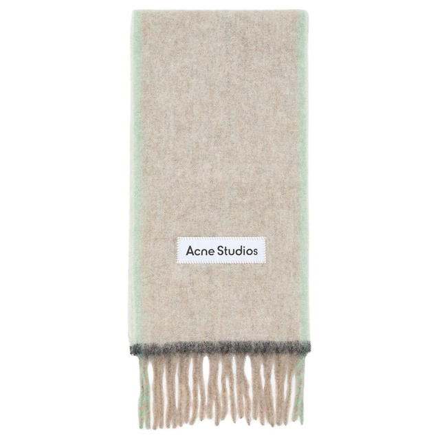 Acne Studios Acne Studios Logo Patch Scarf - Beige/Gray - view 1