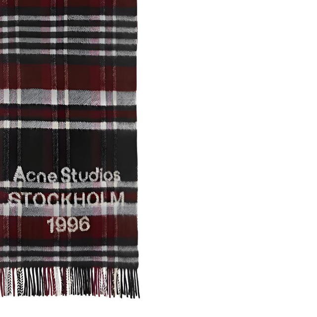 Acne Studios Acne Studios Plaid Logo Scarf - Black/Burgundy - view 3