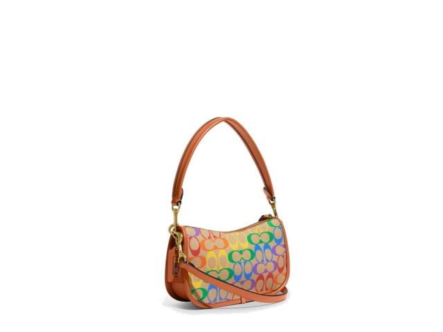 Coach Coach Swinger In Rainbow Signature Canvas Tan Hazelnut - view 2